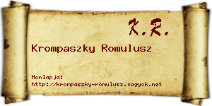 Krompaszky Romulusz névjegykártya